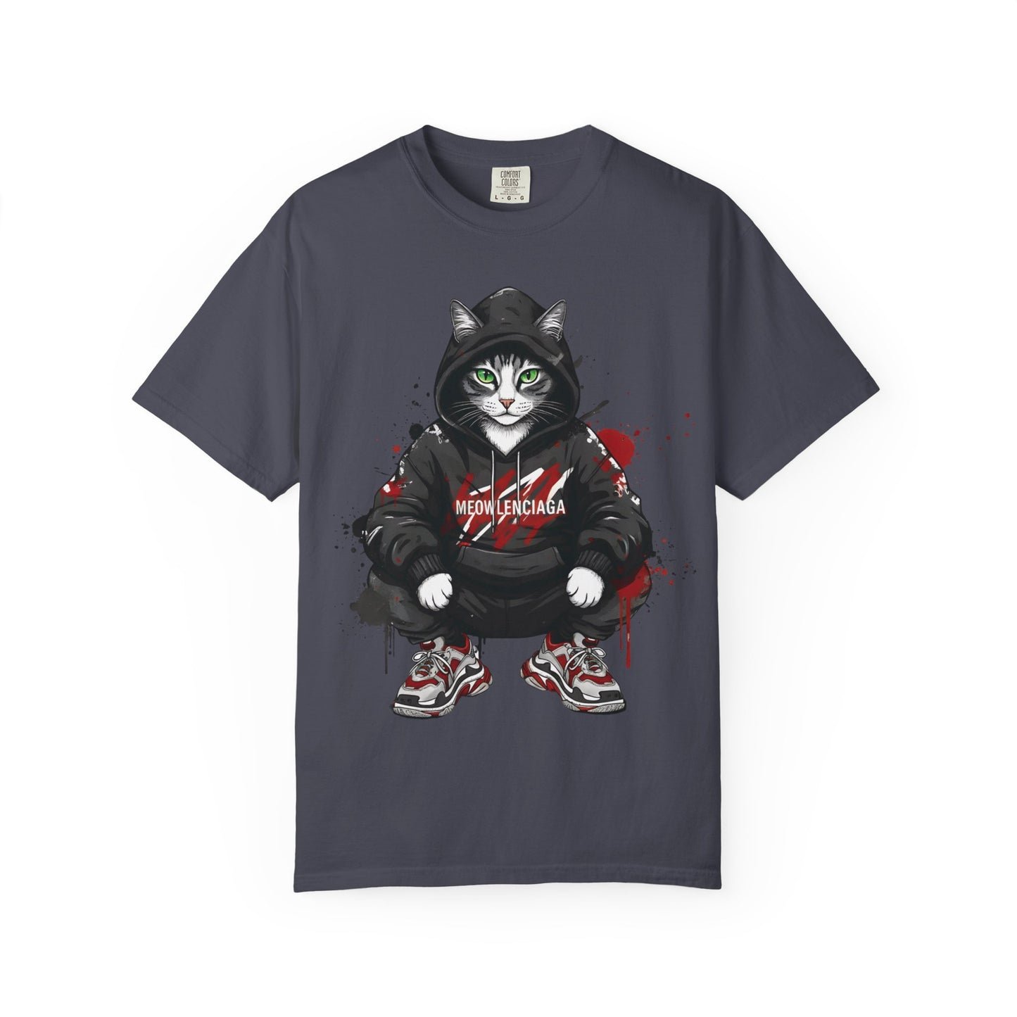Meowlenciaga Cat Graphic T-Shirt | Streetwear Hoodie Cat Illustration