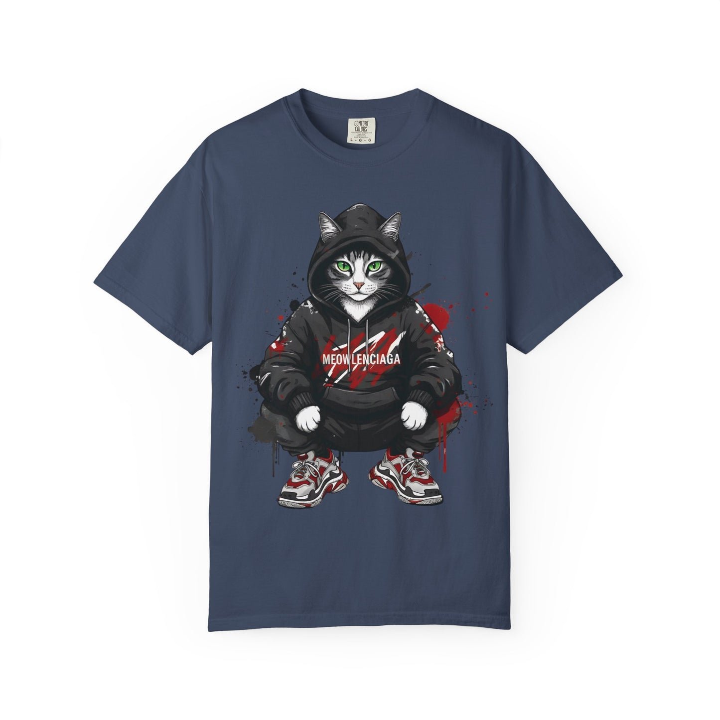 Meowlenciaga Cat Graphic T-Shirt | Streetwear Hoodie Cat Illustration