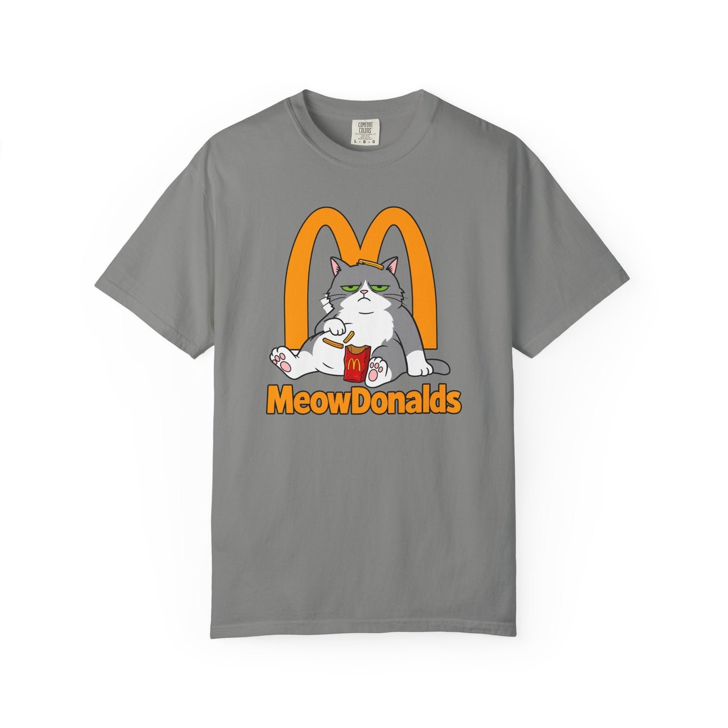 Grumpy Cat Eating Fries T-shirt | Funny Fast Food Parody Tee