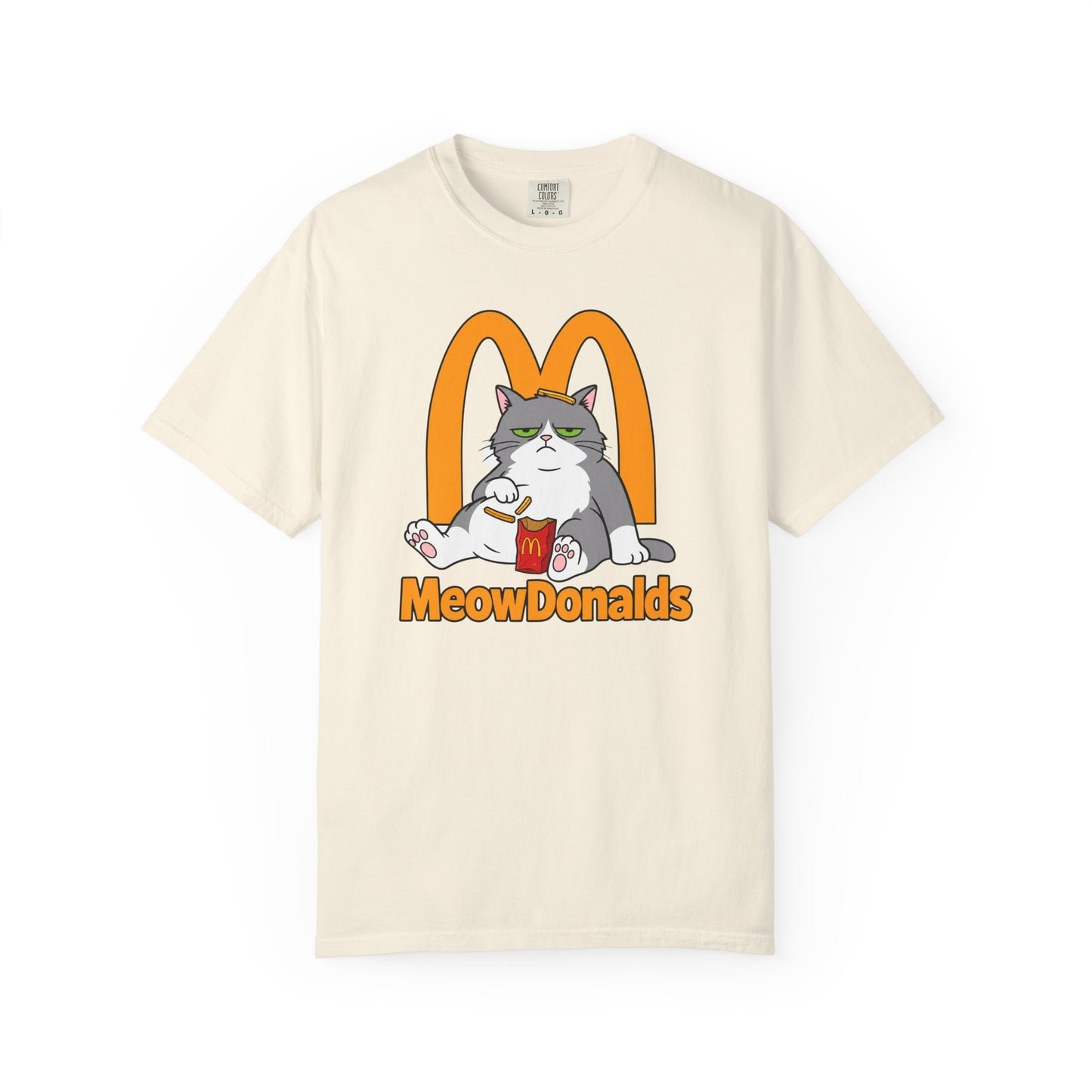 Grumpy Cat Eating Fries T-shirt | Funny Fast Food Parody Tee