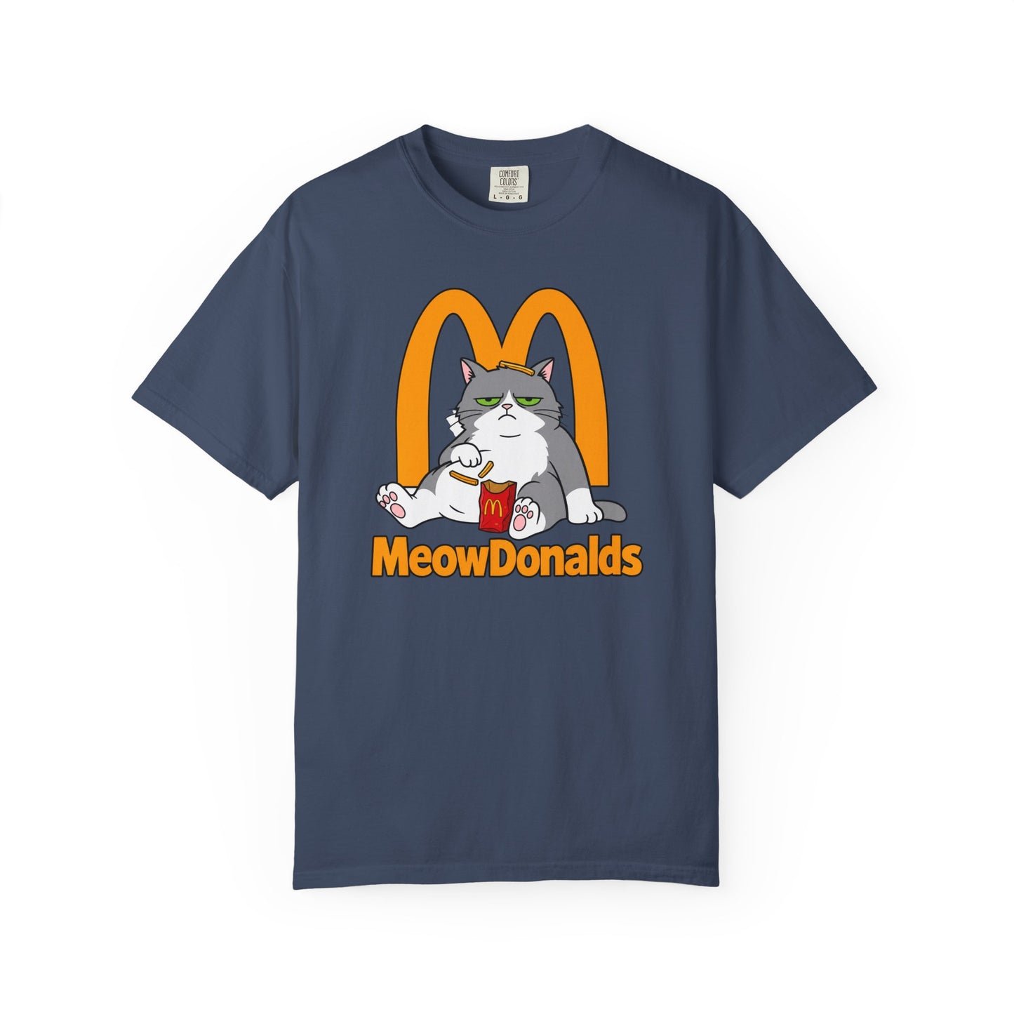 Grumpy Cat Eating Fries T-shirt | Funny Fast Food Parody Tee