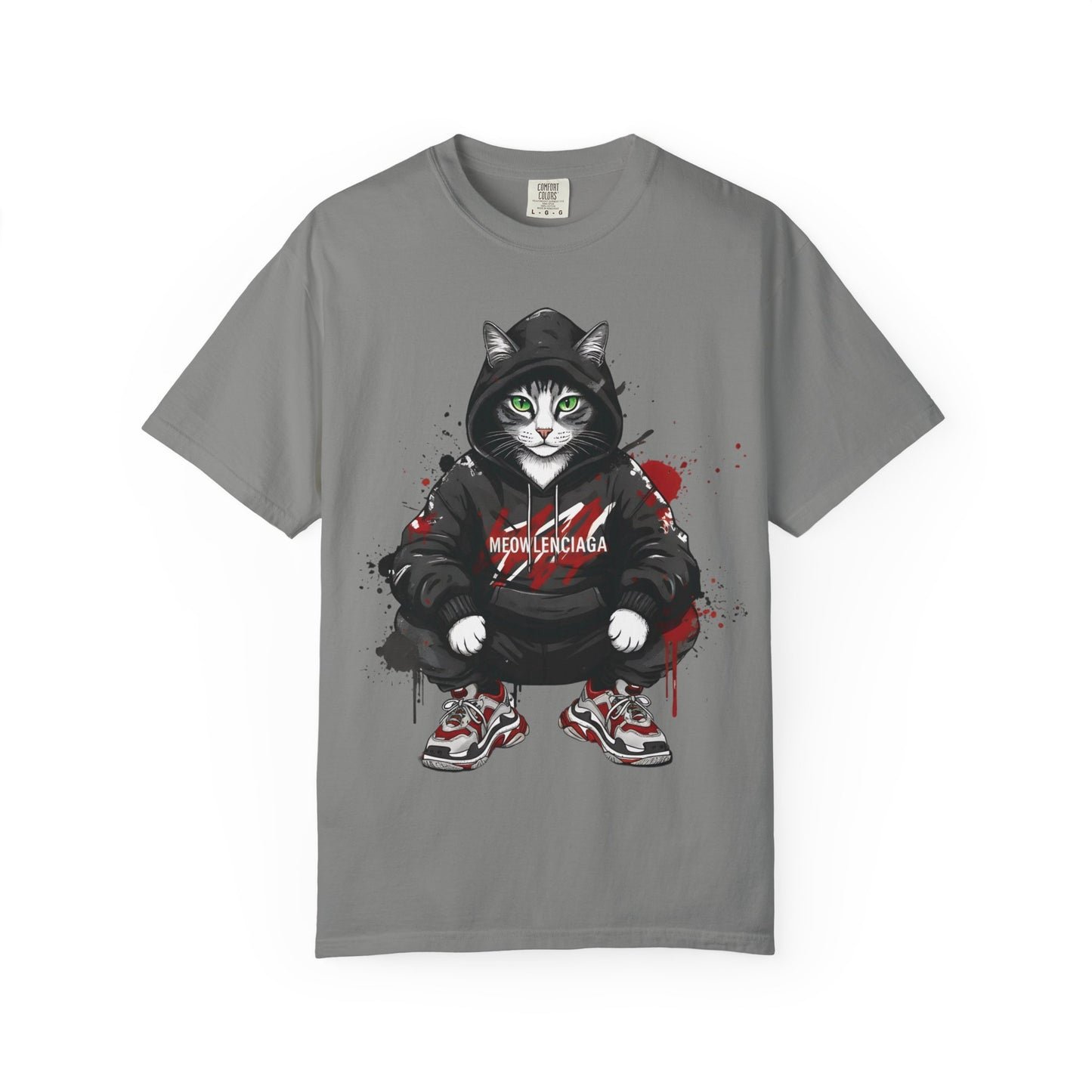 Meowlenciaga Cat Graphic T-Shirt | Streetwear Hoodie Cat Illustration