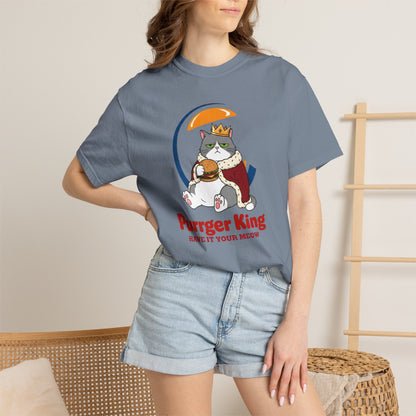 Purrger King Parody T-Shirt  'Have It Your Meow' Cat Royalty Graphic Tee