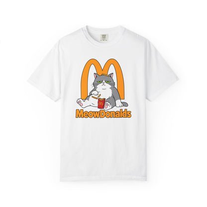 Grumpy Cat Eating Fries T-shirt | Funny Fast Food Parody Tee
