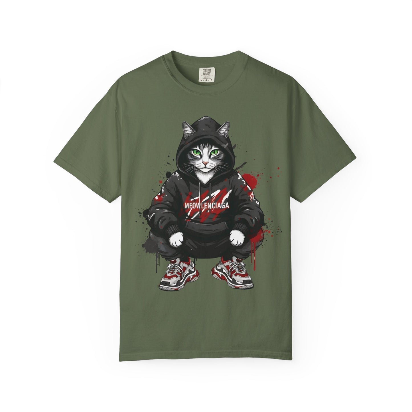 Meowlenciaga Cat Graphic T-Shirt | Streetwear Hoodie Cat Illustration
