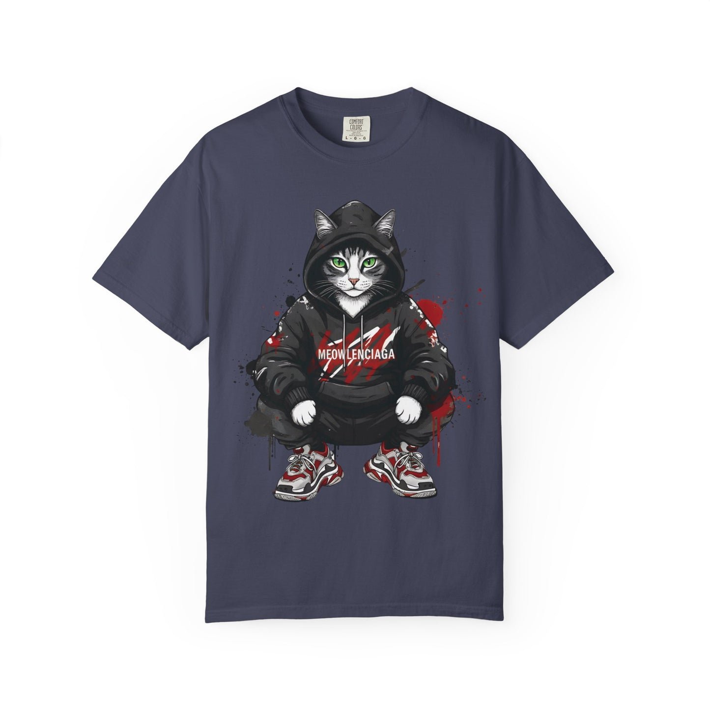 Meowlenciaga Cat Graphic T-Shirt | Streetwear Hoodie Cat Illustration