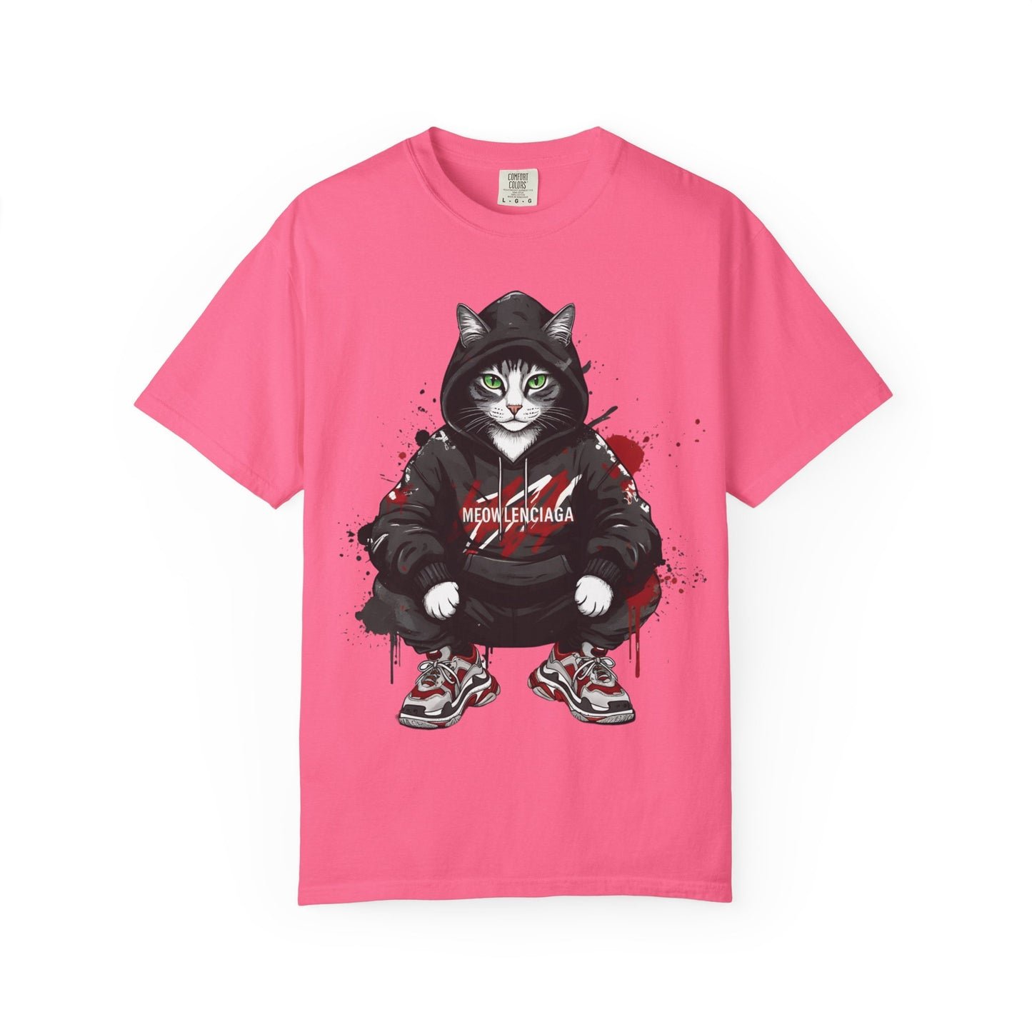 Meowlenciaga Cat Graphic T-Shirt | Streetwear Hoodie Cat Illustration