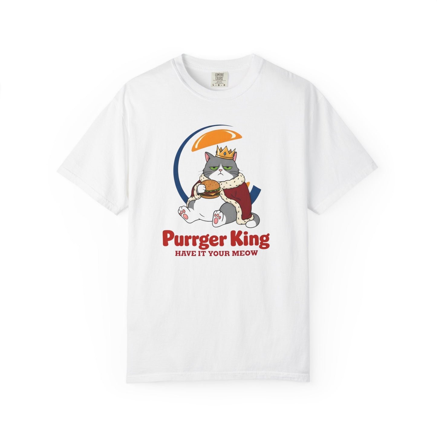 Purrger King Parody T-Shirt  'Have It Your Meow' Cat Royalty Graphic Tee