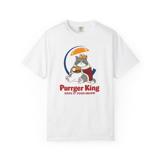 Purrger King Parody T-Shirt  'Have It Your Meow' Cat Royalty Graphic Tee