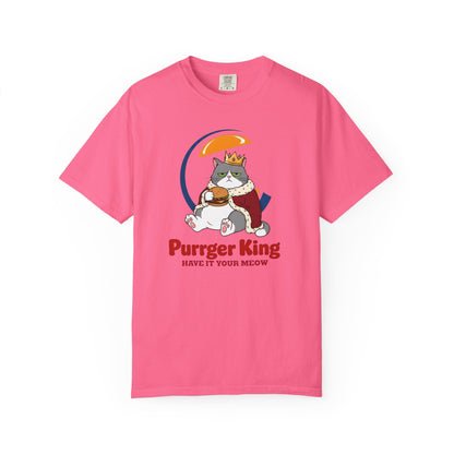 Purrger King Parody T-Shirt  'Have It Your Meow' Cat Royalty Graphic Tee