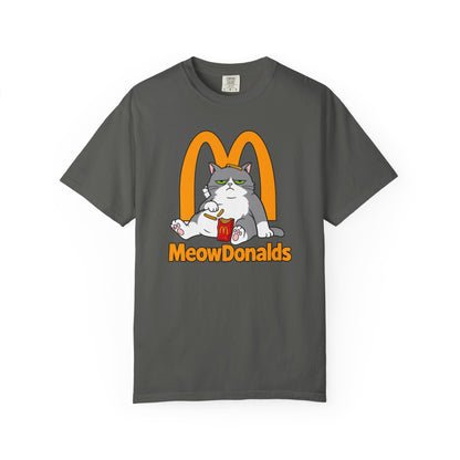 Grumpy Cat Eating Fries T-shirt | Funny Fast Food Parody Tee