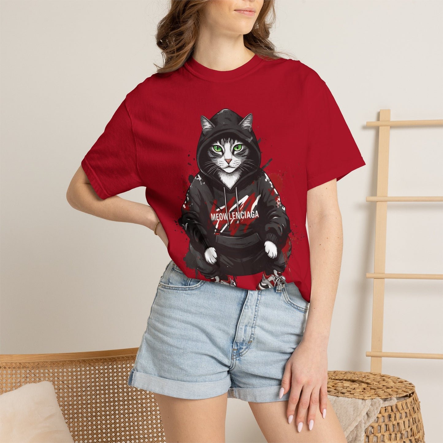Meowlenciaga Cat Graphic T-Shirt | Streetwear Hoodie Cat Illustration