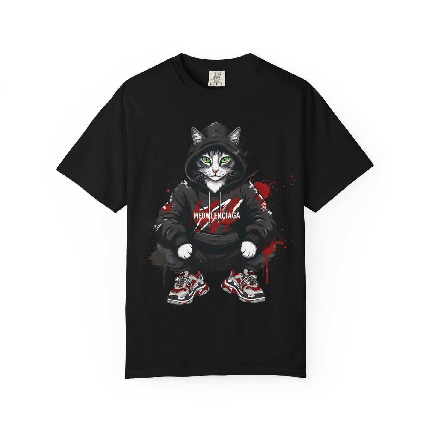 Meowlenciaga Cat Graphic T-Shirt | Streetwear Hoodie Cat Illustration