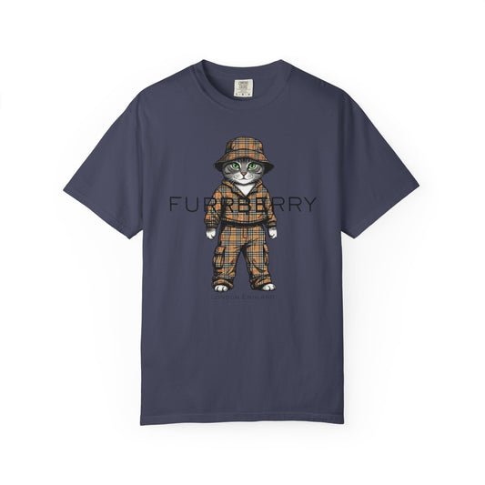 Furrberry Cat in Trench Coat T-Shirt | Cute Fashion Kitty Tee