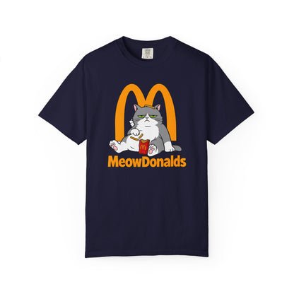 Grumpy Cat Eating Fries T-shirt | Funny Fast Food Parody Tee